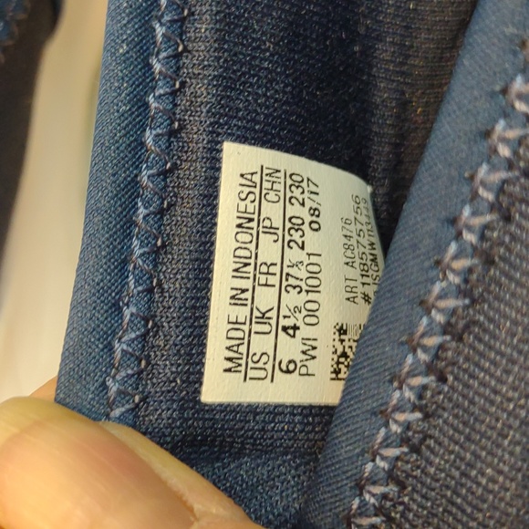 Adidas Women's Cloudfoam Lite Racer Slip-On Shoes Blue / White - Picture 14 of 15